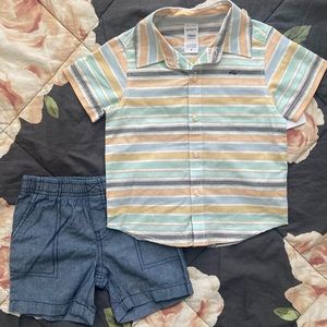 Baby Button-up shirt + shorts set